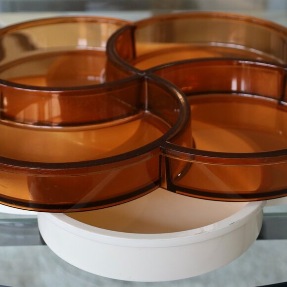 Mid Century Modern Dansk 4-Compartment Amber Melamine Tray - Picture 8 of 8